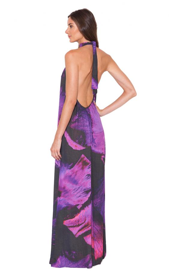 Purple Bloom Monet High Neck Dress