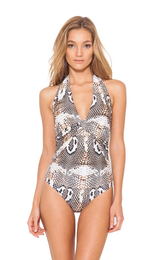 Savage Printed Deep V Twisted One Piece