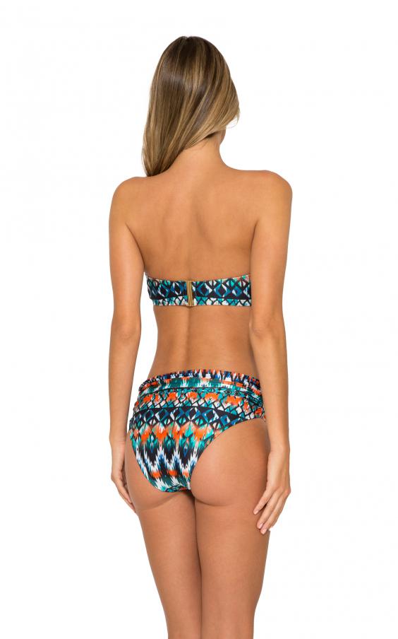 Ikat Drop Bandeau Ruched Bikini