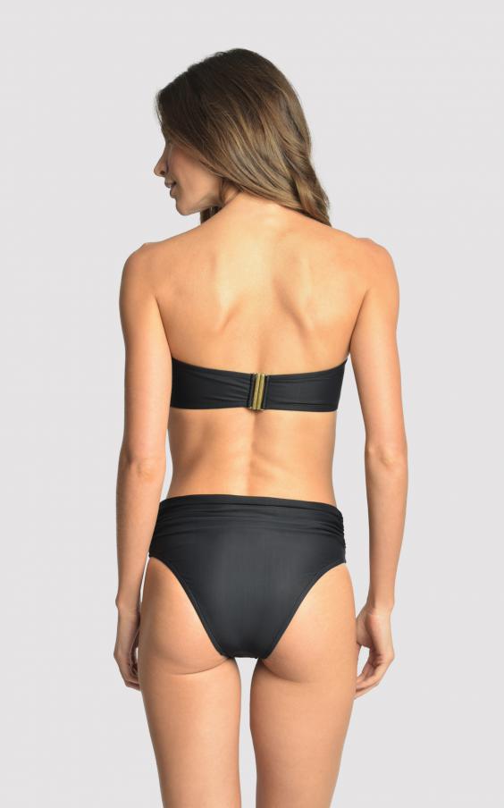 Black Drop Bandeau Hw Ruched Bikini