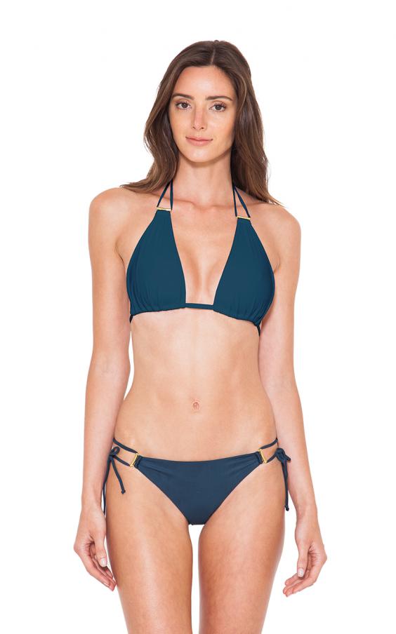 Blue Stone Double String Halter Bikini 