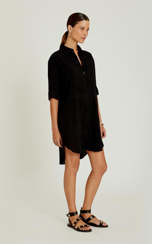 Black Basic Chemisier Dress