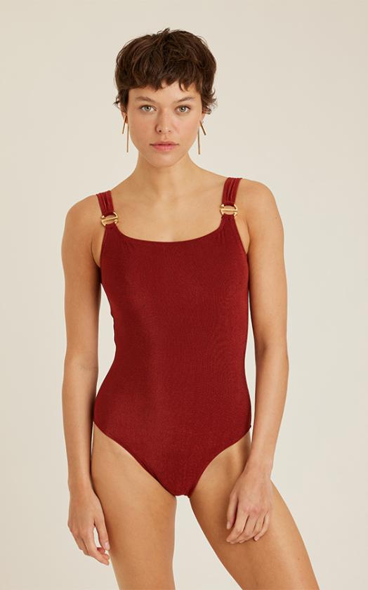 CINNAMON EMBELLISHED CLASSIC ONE PIECE