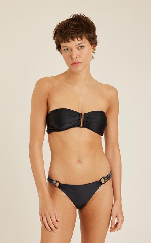BLACK DROP BANDEAU ROPE BIKINI 