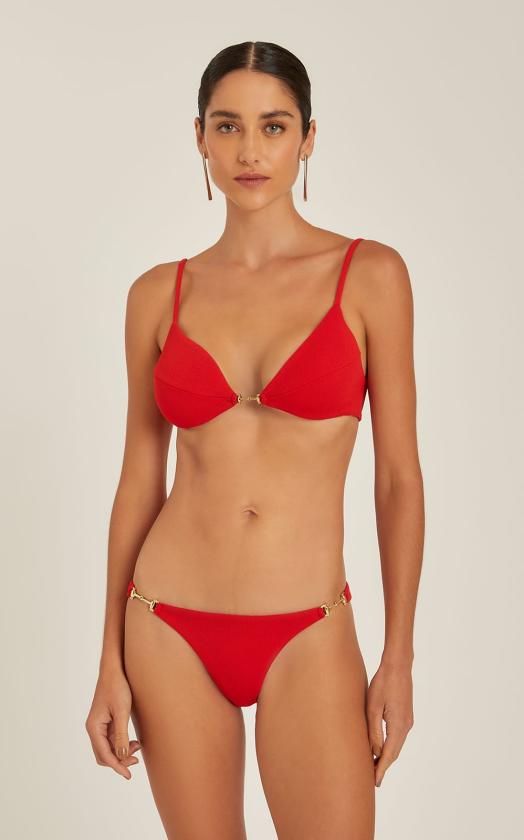 PAPRIKA TRIANGLE SNAFFLE DETAIL BIKINI